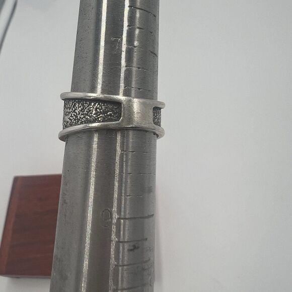 Size 8 Sterling 10mm wide 3 Crosses Calvary Cross of Jesus Ring 925 Men/Women - Picture 9 of 10